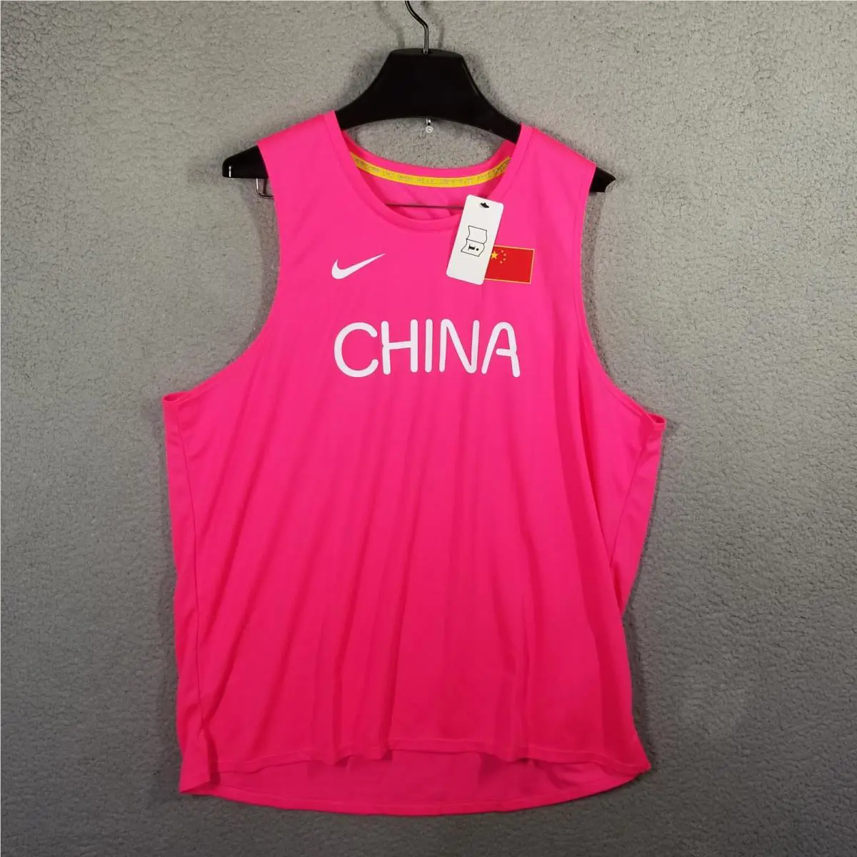 Nike China Team Issue Singlet Men XL Hot Pink Sample Rare 2024 Paris FJ3162