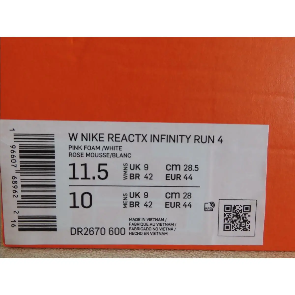 Nike shoes - Nike ReactX Infinity Run 4 - Dr2670-600 - Pink (UPC: 196607689622) 3