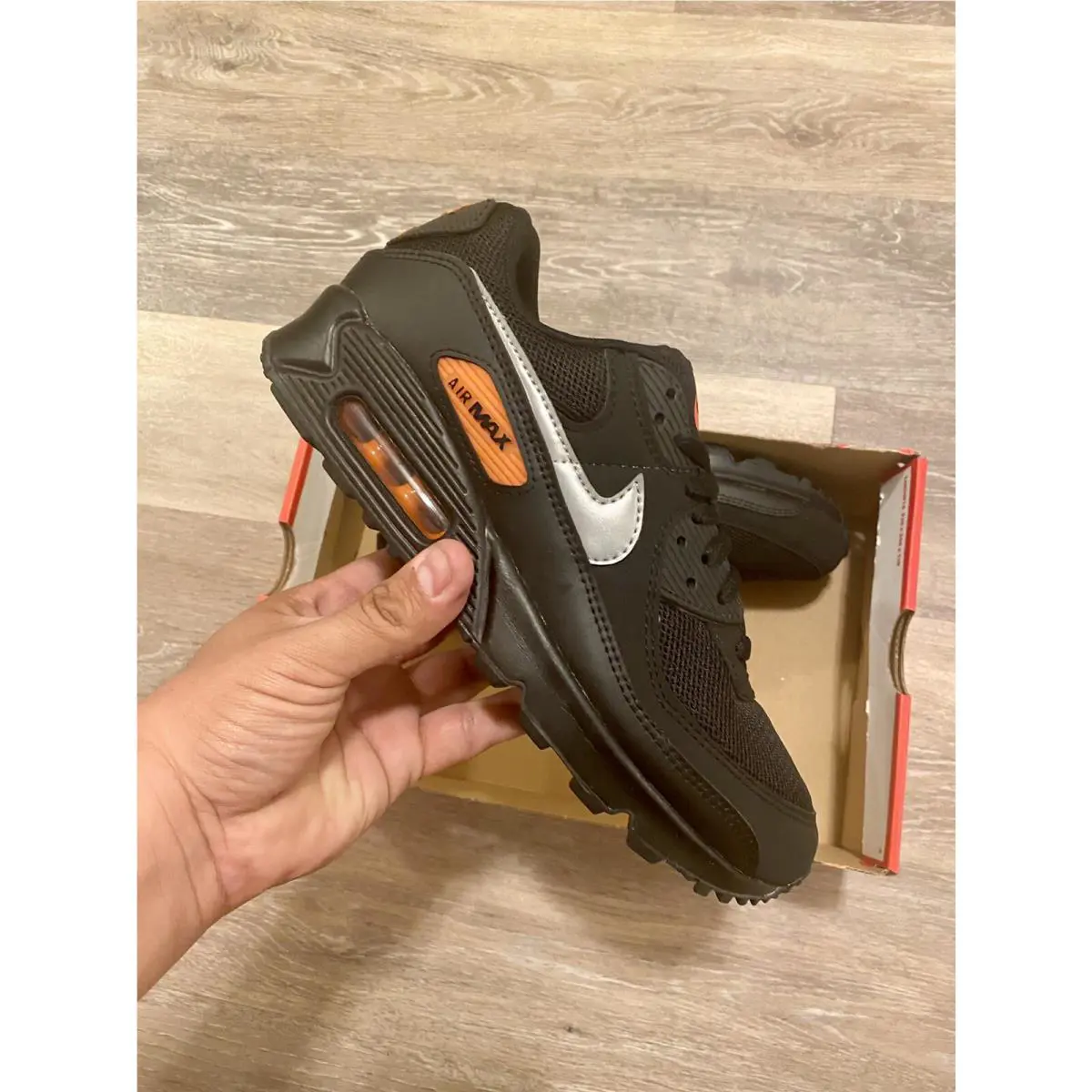 Nike shoes - Nike Air Max 90 - Air Max - DJ6881-001 - Black-Reflective Silver-Orange (UPC: 194958386320) 8