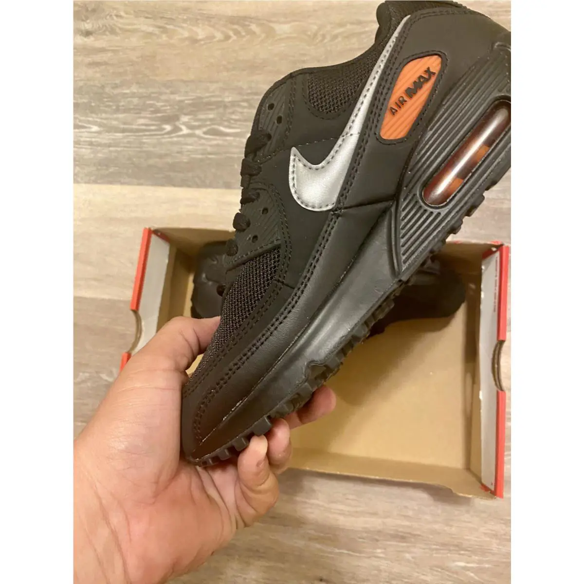Nike shoes - Nike Air Max 90 - Air Max - DJ6881-001 - Black-Reflective Silver-Orange (UPC: 194958386320) 2