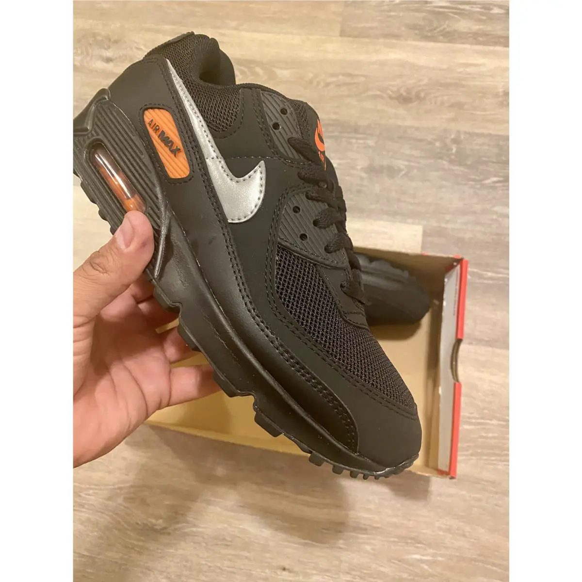 Nike shoes - Nike Air Max 90 - Air Max - DJ6881-001 - Black-Reflective Silver-Orange (UPC: 194958386320) 7