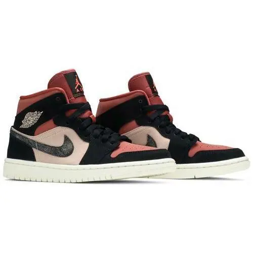 Nike Wmns Air Jordan 1 Mid Particle Beige/black BQ6472 202 US Wmn SZ 12