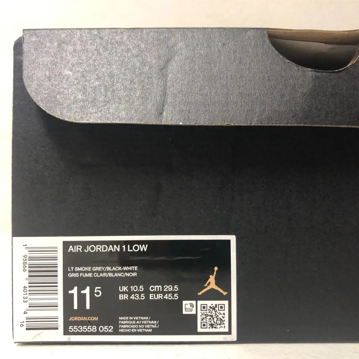 Nike shoes - Air Jordan 1 Low - Air Low - 553558-052 - Lt Smoke Grey/Black-White (UPC: 195866401334) 6