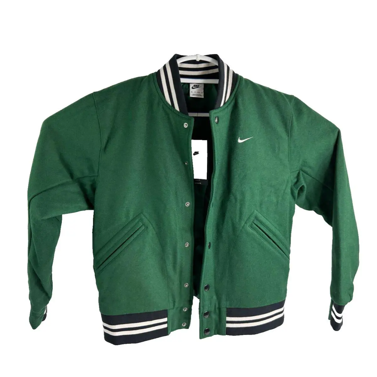 Nike clothing - Sportwear Authentics Varsity Jacket - Sportwear Authentics Varsity Jacket - DQ5010341 - Green (UPC: 195871977374) 2