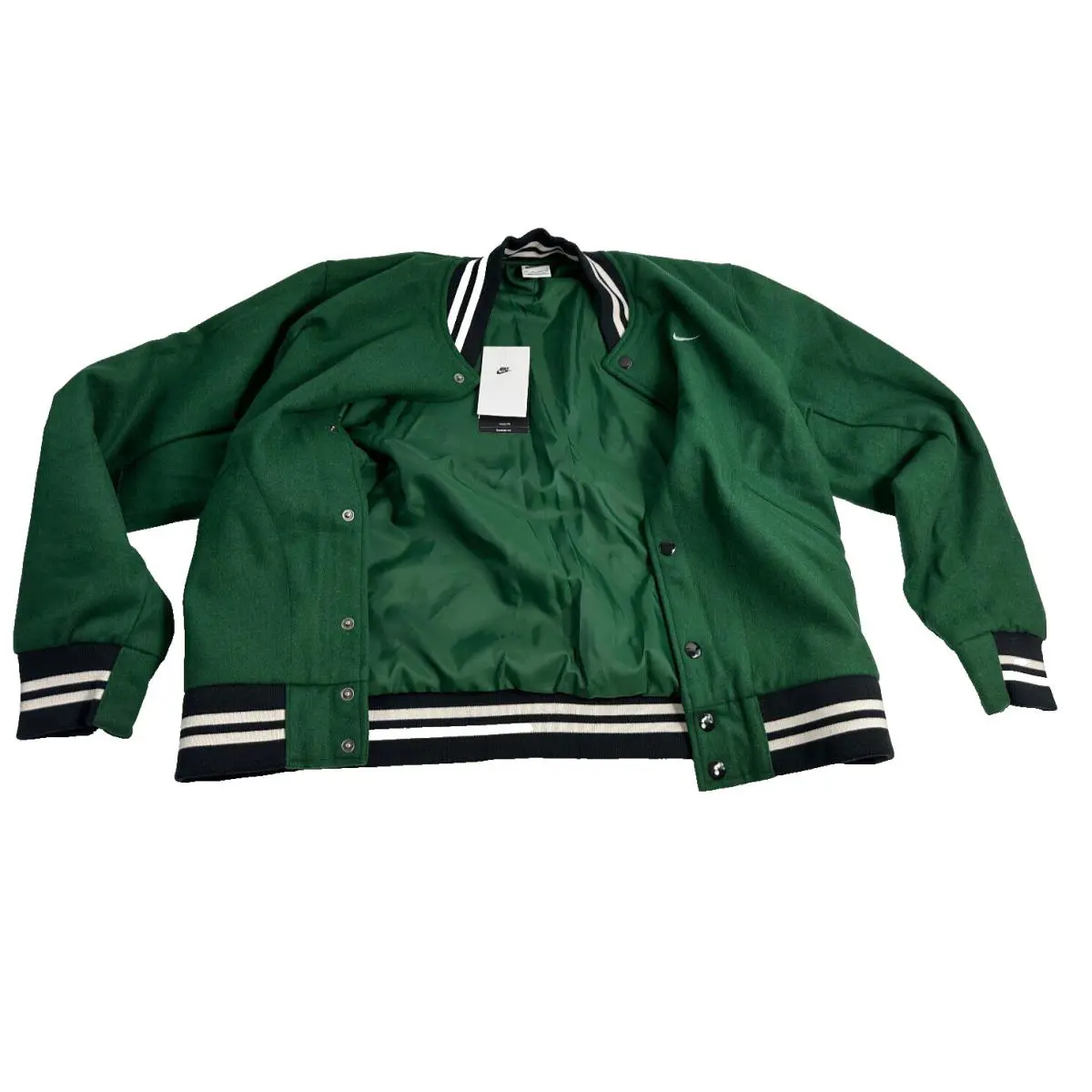 Nike clothing - Sportwear Authentics Varsity Jacket - Sportwear Authentics Varsity Jacket - DQ5010341 - Green (UPC: 195871977374) 4