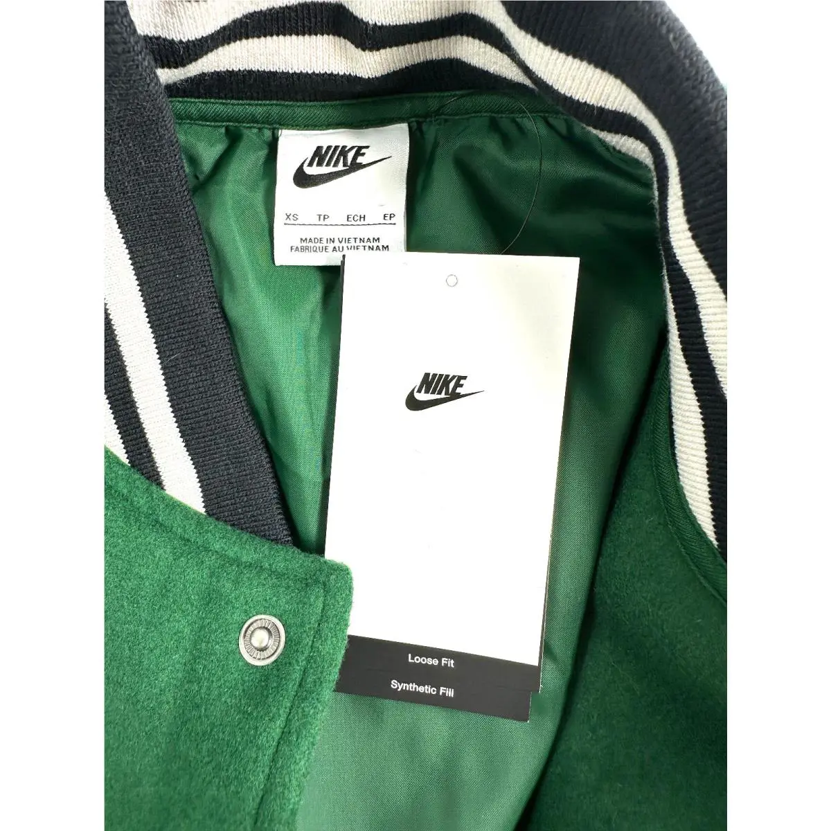 Nike clothing - Sportwear Authentics Varsity Jacket - Sportwear Authentics Varsity Jacket - DQ5010341 - Green (UPC: 195871977374) 11