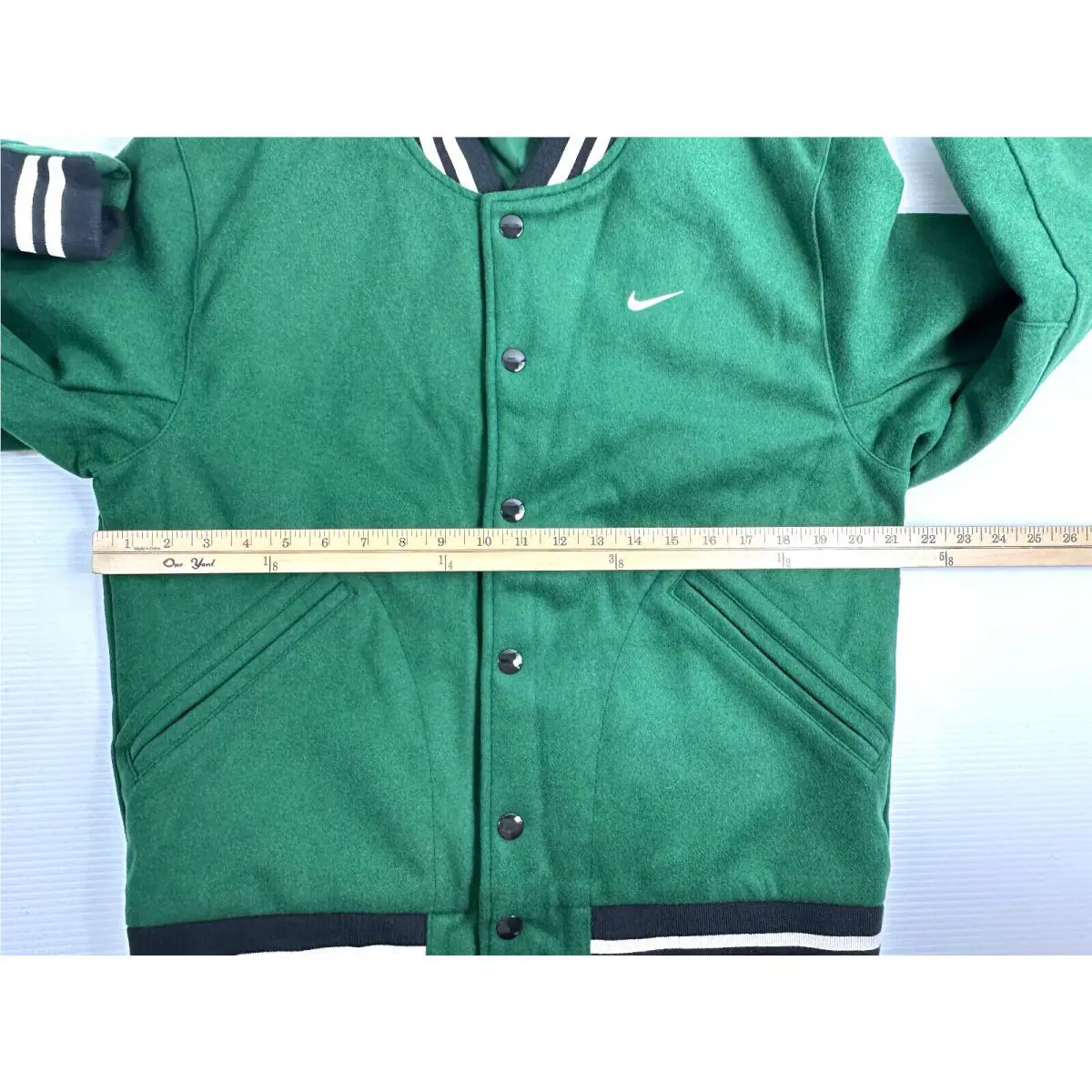 Nike clothing - Sportwear Authentics Varsity Jacket - Sportwear Authentics Varsity Jacket - DQ5010341 - Green (UPC: 195871977374) 5
