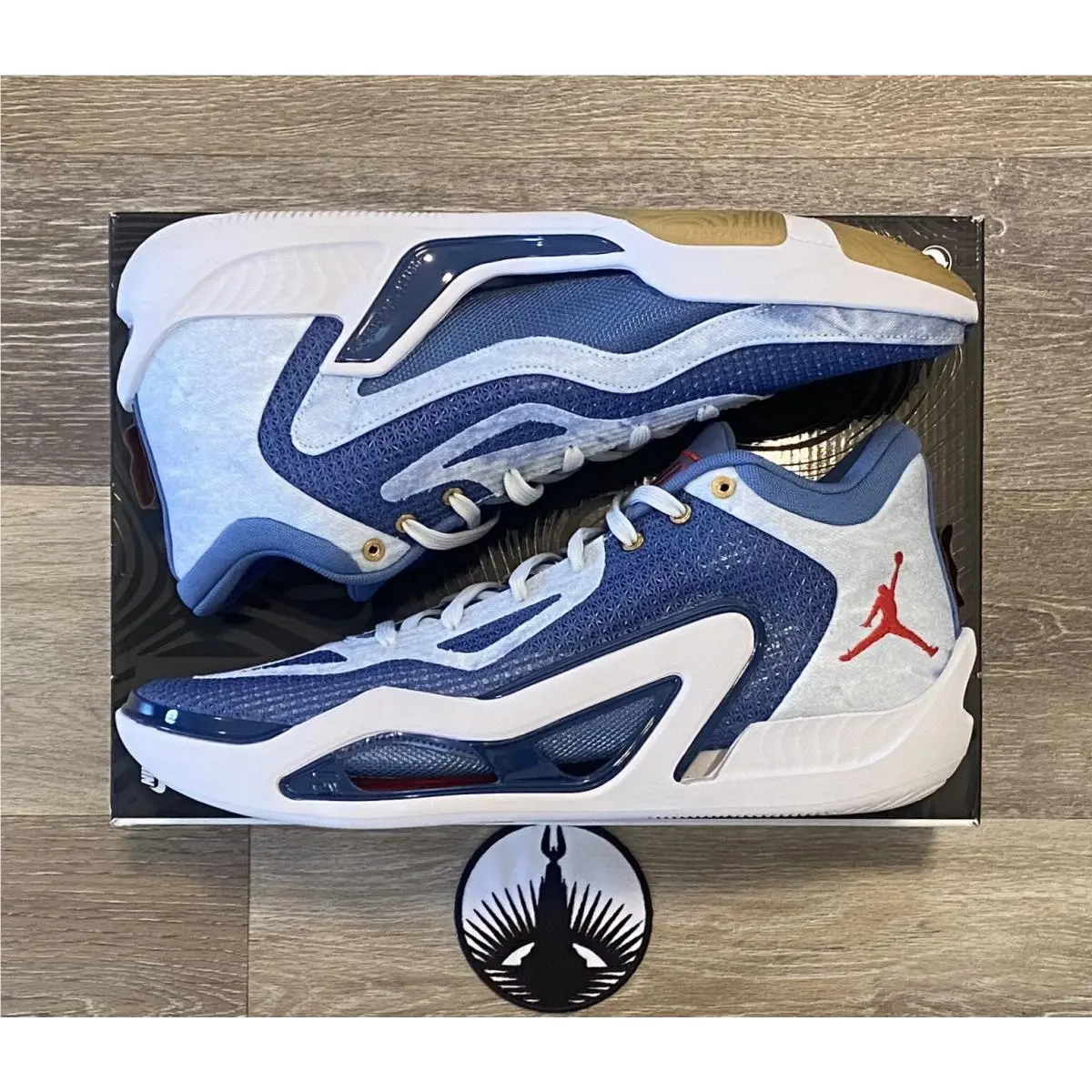Nike Jordan Tatum 1 `denim` Stone Blue Mystic Navy Red DZ3320-400 Men`s 10.5
