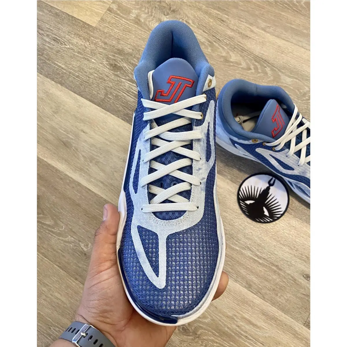 Nike shoes - Jordan Tatum 1 - Tatum - DZ3320-400 - Stone Blue/University Red/Mystic Navy (UPC: 196608267812) 4