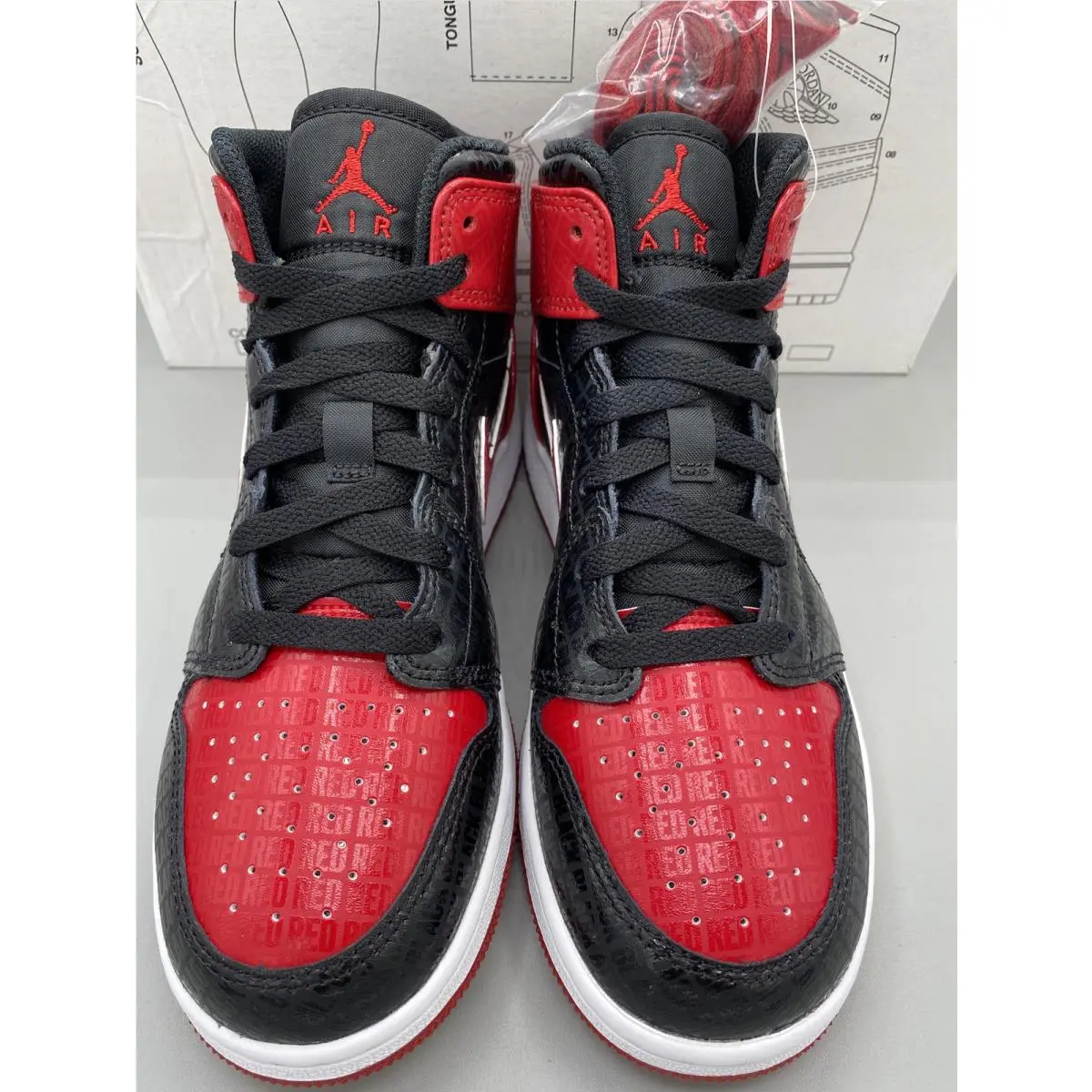 Nike shoes - Air Jordan 1 Mid - Air Mid - DM9650-001 - Black Red (UPC: 0195869257143) 2