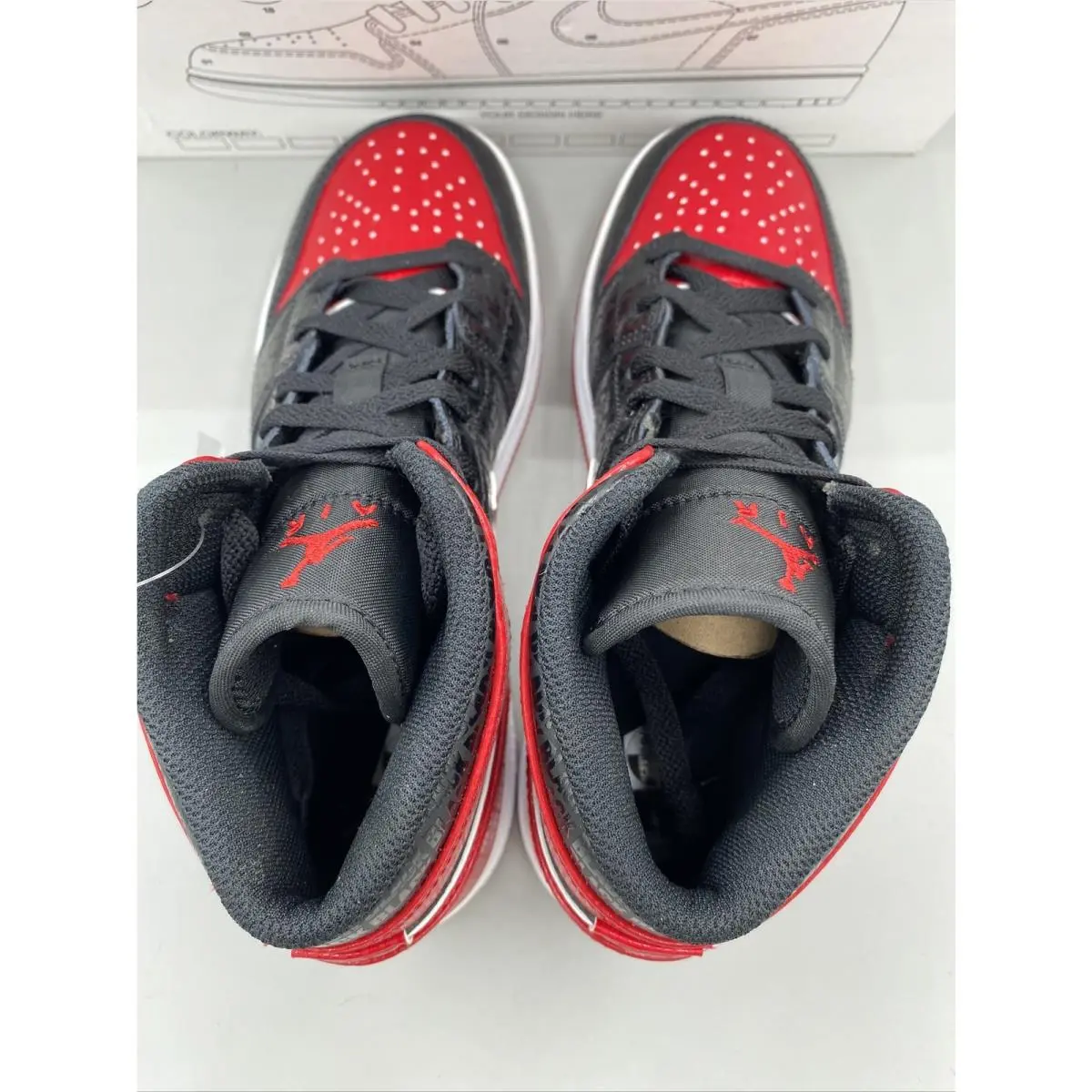 Nike shoes - Air Jordan 1 Mid - Air Mid - DM9650-001 - Black Red (UPC: 0195869257143) 4