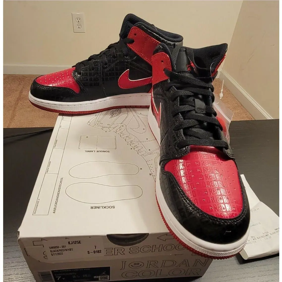 Nike shoes - Air Jordan 1 Mid - Air Mid - DM9650-001 - Black Red (UPC: 0195869257143) 0