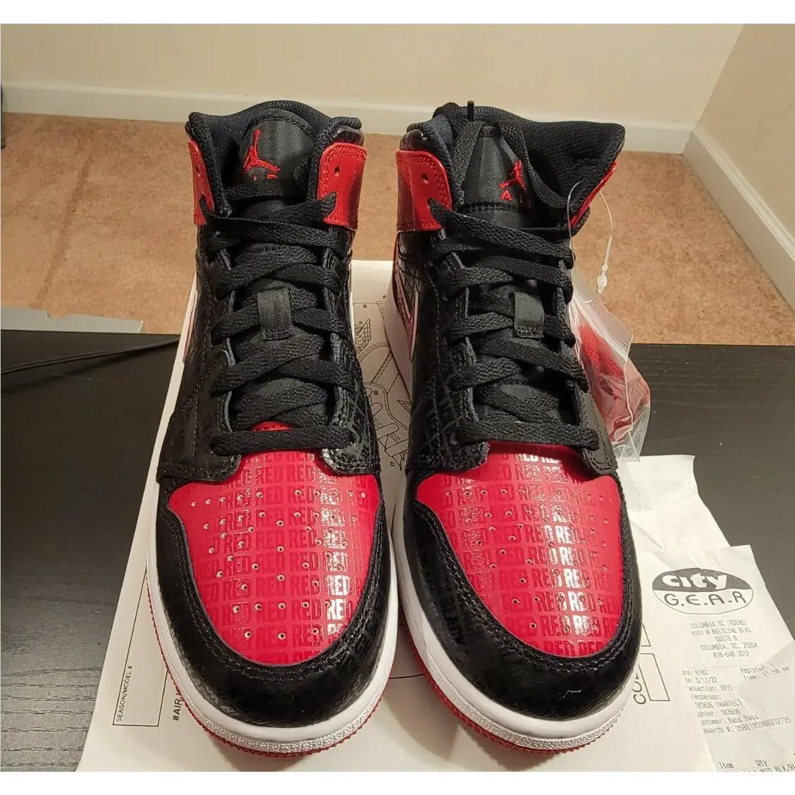 Nike shoes - Air Jordan 1 Mid - Air Mid - DM9650-001 - Black Red (UPC: 0195869257143) 1