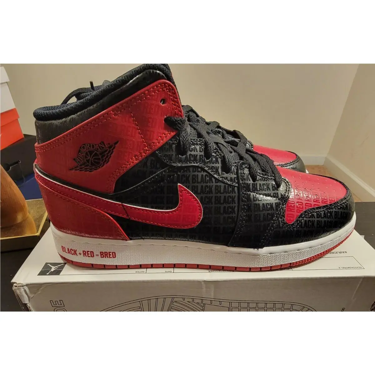 Nike shoes - Air Jordan 1 Mid - Air Mid - DM9650-001 - Black Red (UPC: 0195869257143) 2