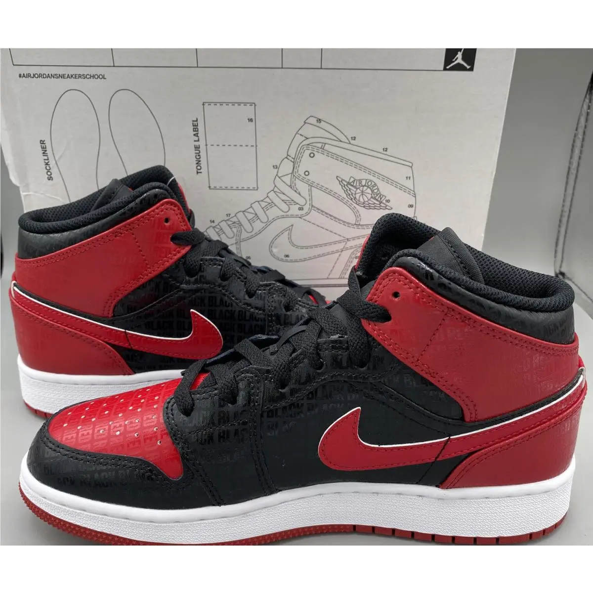 Nike shoes - Air Jordan 1 Mid - Air Mid - DM9650-001 - Black Red (UPC: 0195869257143) 6