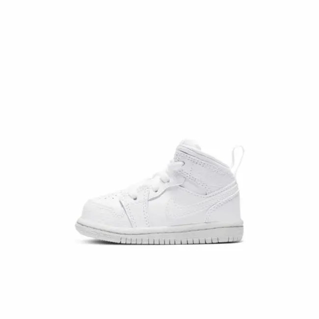 Nike Air Jordan 1 Mid TD Size 10C Toddler Triple White 640735 130