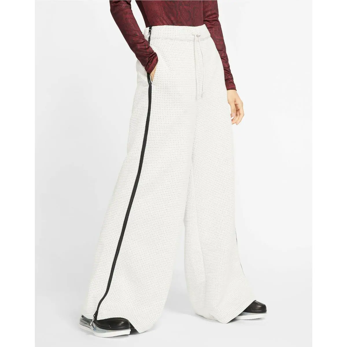 Nike Sportswear City Ready Light Bone/black Women`s Fleece Pants Size S