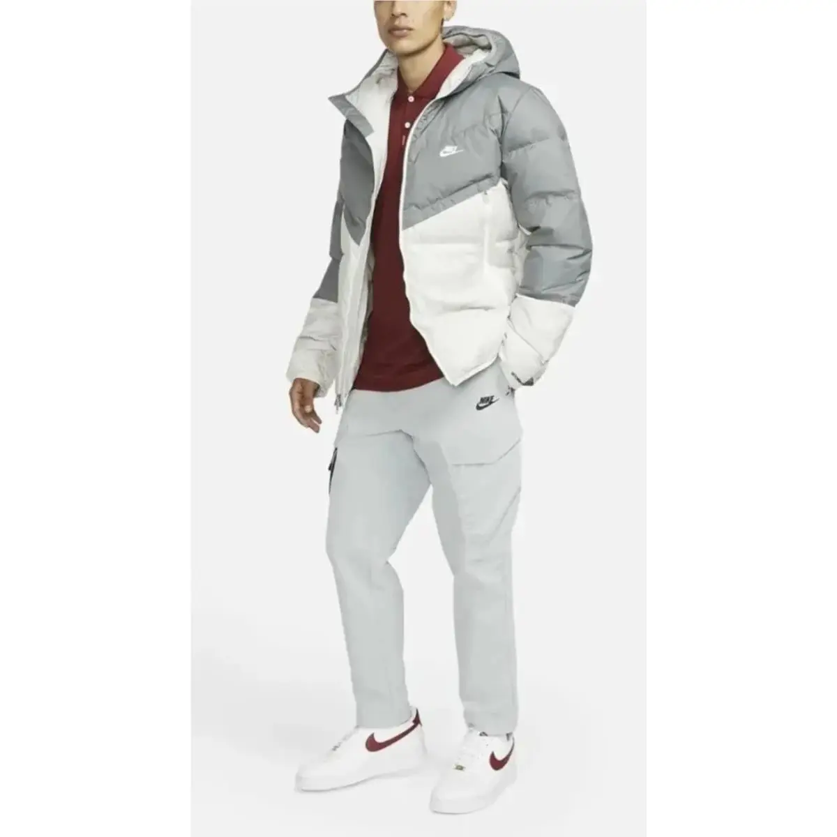 Nike clothing - Nike Sportswear Storm-Fit Windrunner Down-Fill Jac - Smoke Grey/Light Bone/Sail/Sail 4