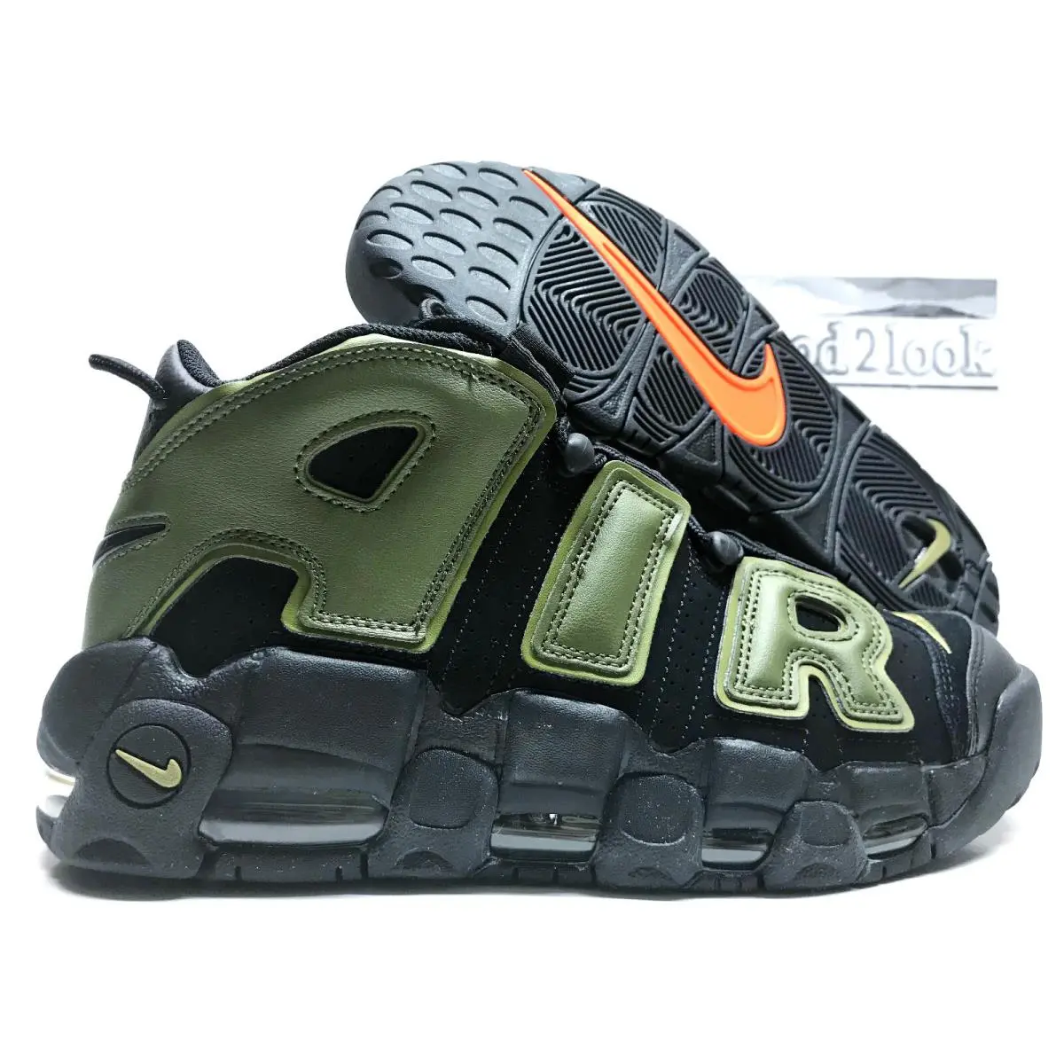 Nike Air More Uptempo `96 Black/rough Green-pilgrim Size Men`s 10.5 DH8011-001 - Black