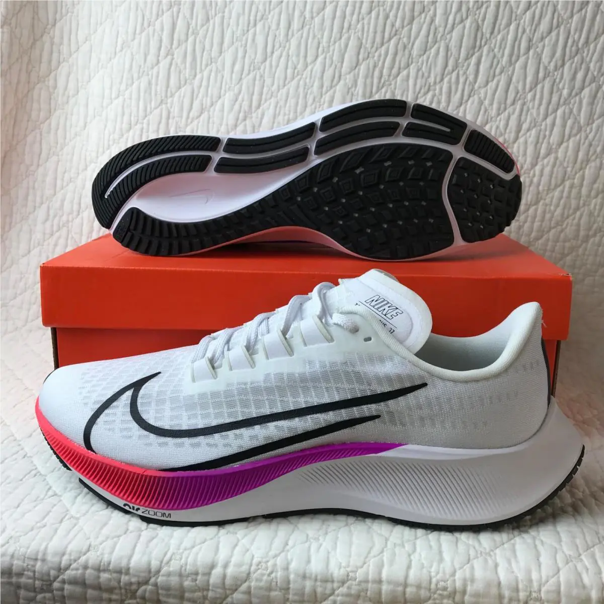 Nike shoes - Nike Air Zoom Pegasus 37 - BQ9646-103 - White/Black-Hyper Violet 2