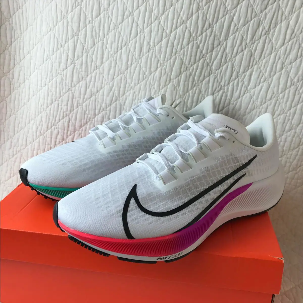 Nike shoes - Nike Air Zoom Pegasus 37 - BQ9646-103 - White/Black-Hyper Violet 5