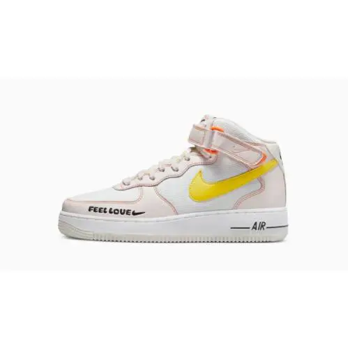Sz 11.5 - Women`s Nike Air Force 1 `07 Mid `feel Love` FD0869-100 - White