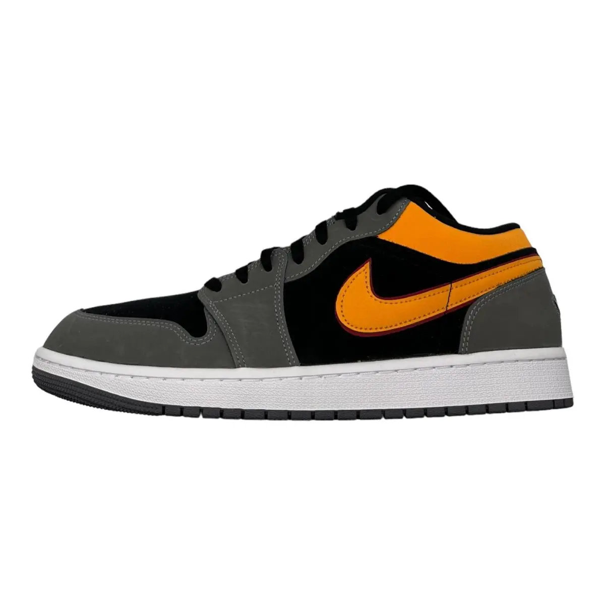 Nike Air Jordan 1 Low SE Black Vivid Orange Grey Shoes FN7671-008 - Size 7Y