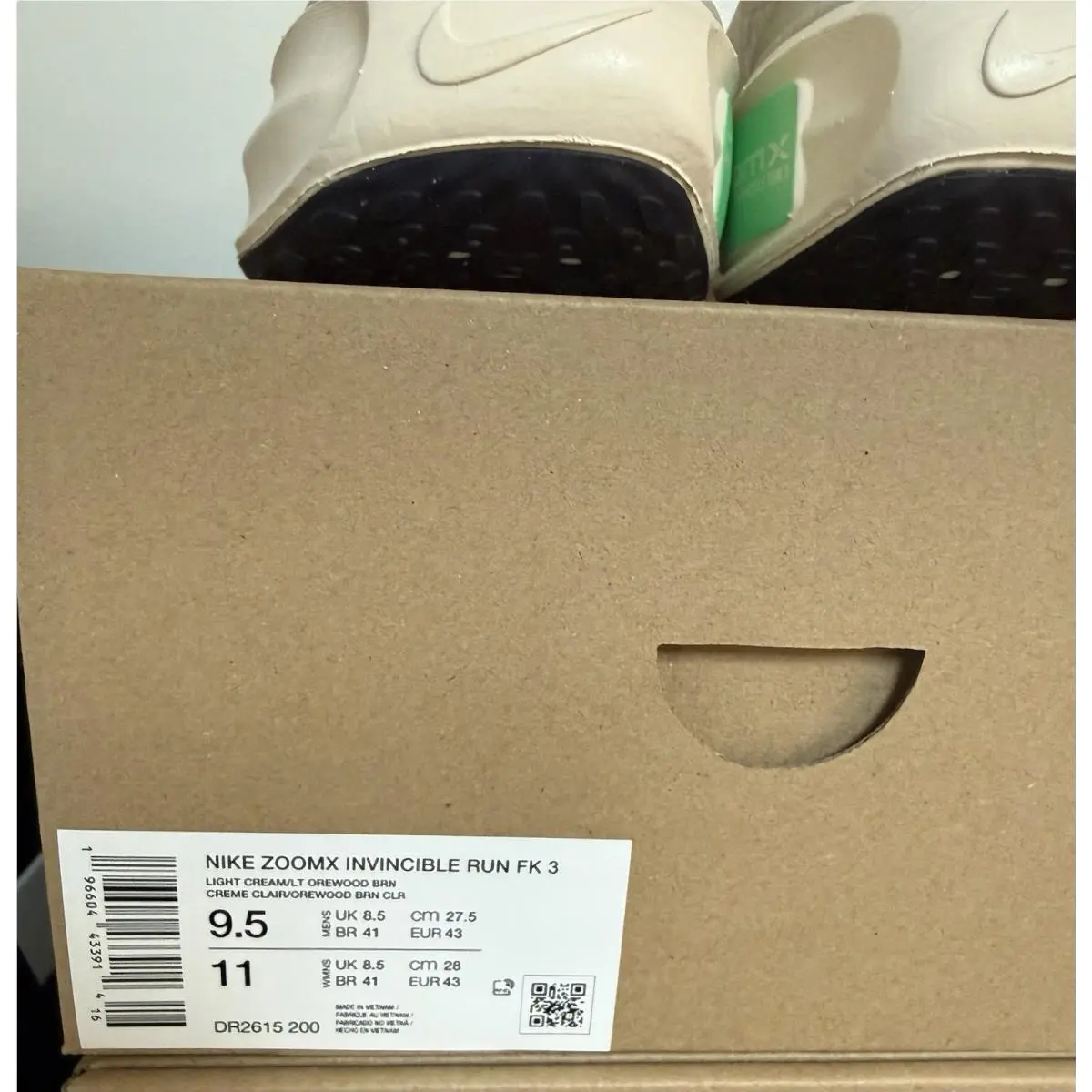 Nike shoes - Nike ZoomX Invincible Run FK 3 - DR2615-200 - Light Cream (UPC: 0196604433914) 9