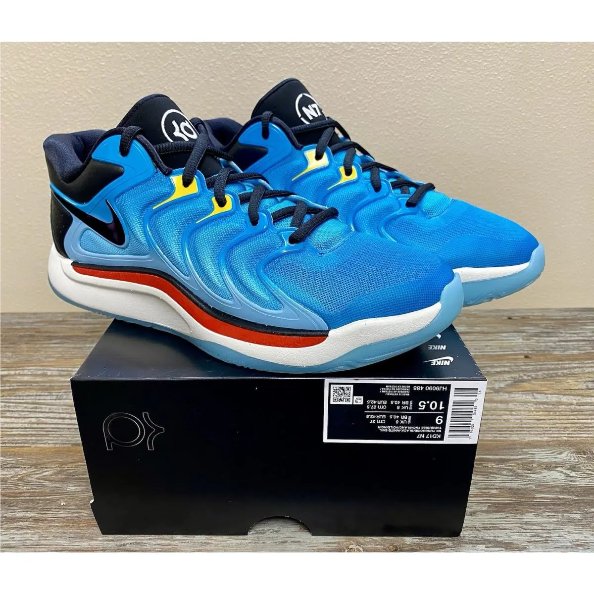Nike Kevin Durant KD 17 `N7` Blue Basketball Sneakers HJ9090-488 Men`s Size 9