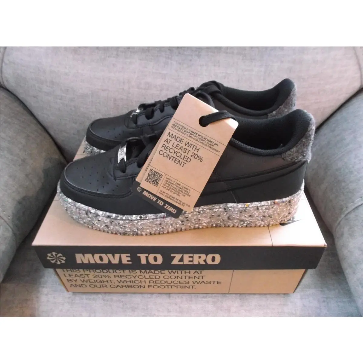 Nike Air Force 1 Ksa Recycled Wool Pack Sneakers GS Size 7Y DB2813 001