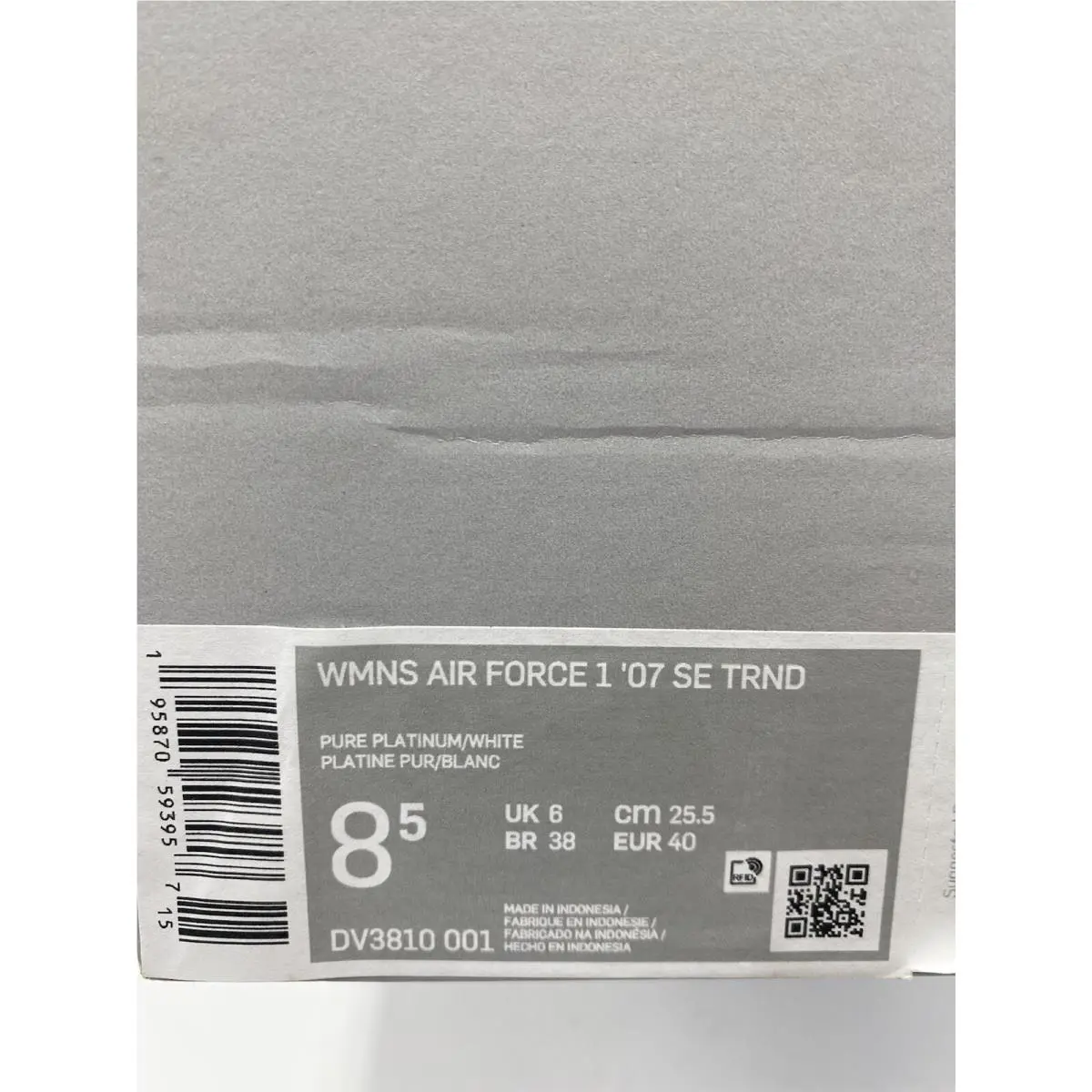 Nike shoes - Nike Air Force 1 - Air Force - DV3810-001 - Pure Platinum (UPC: 0195870593988) 8