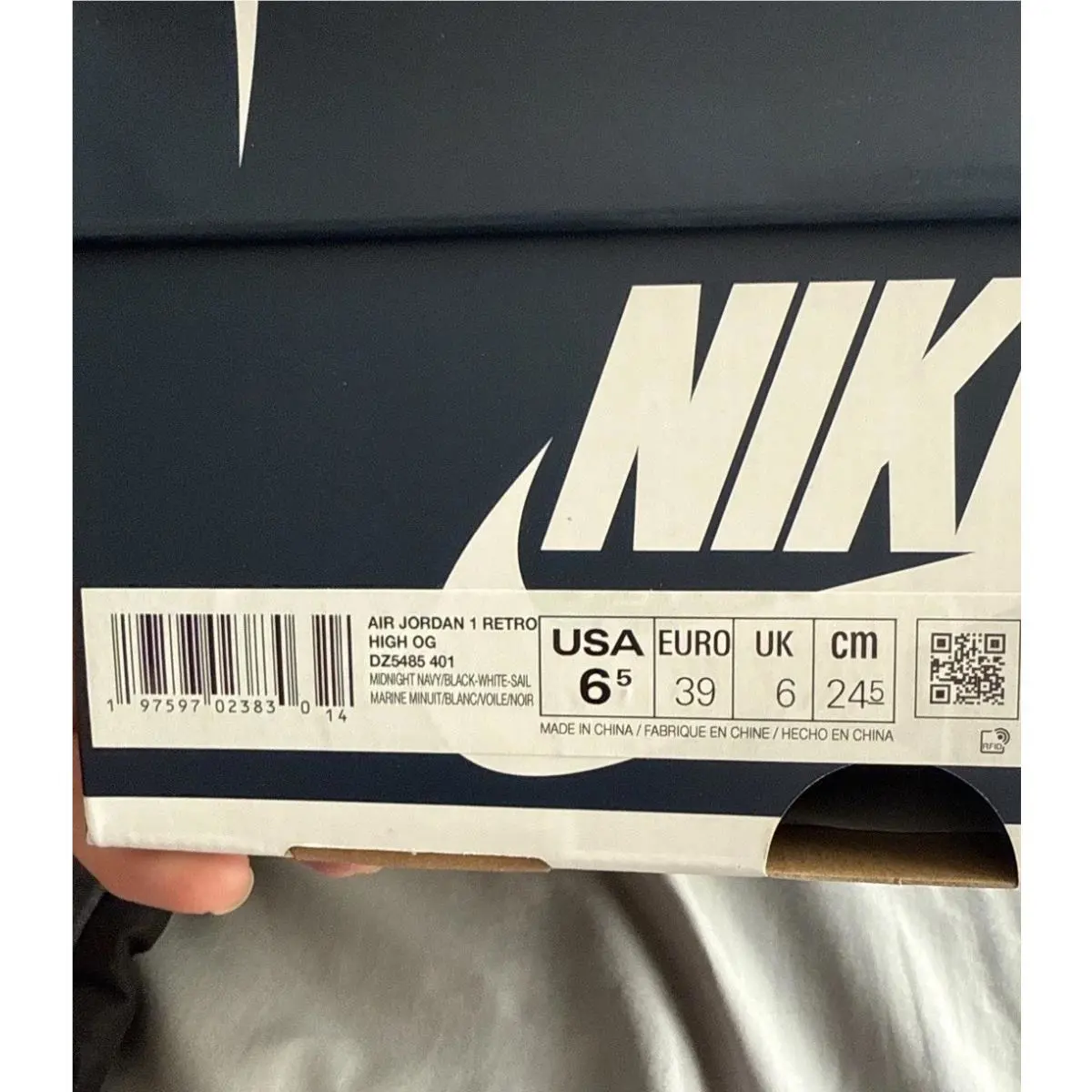 Nike shoes - Air Jordan 1 - Air - DZ5485-401 - Blue, Manufacturer: Midnight Navy/Black/White/Sail (UPC: 197597023830) 9