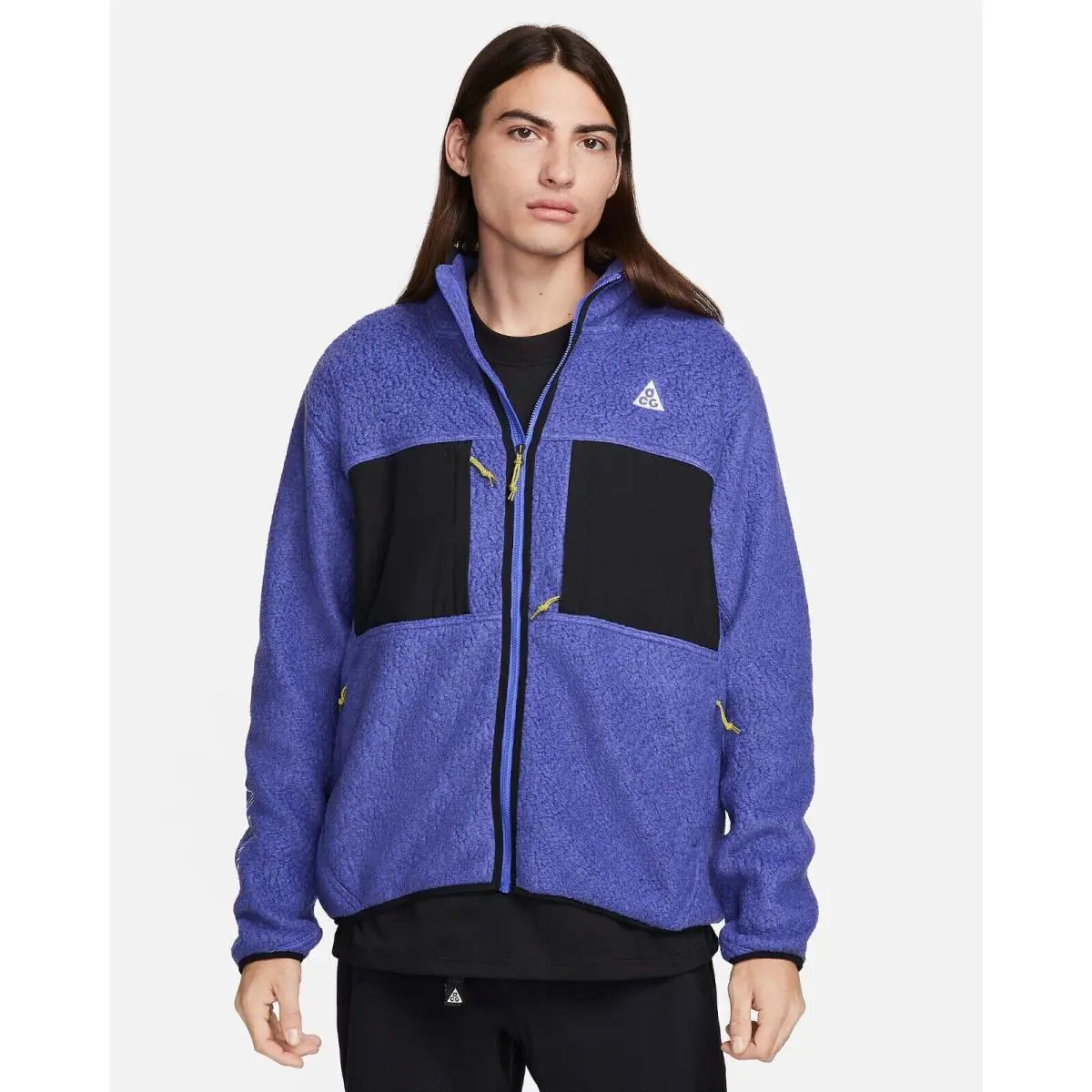 Nike Acg Arctic Wolf Men`s Full-zip Top Sz M Purple Black FN0372-510 M