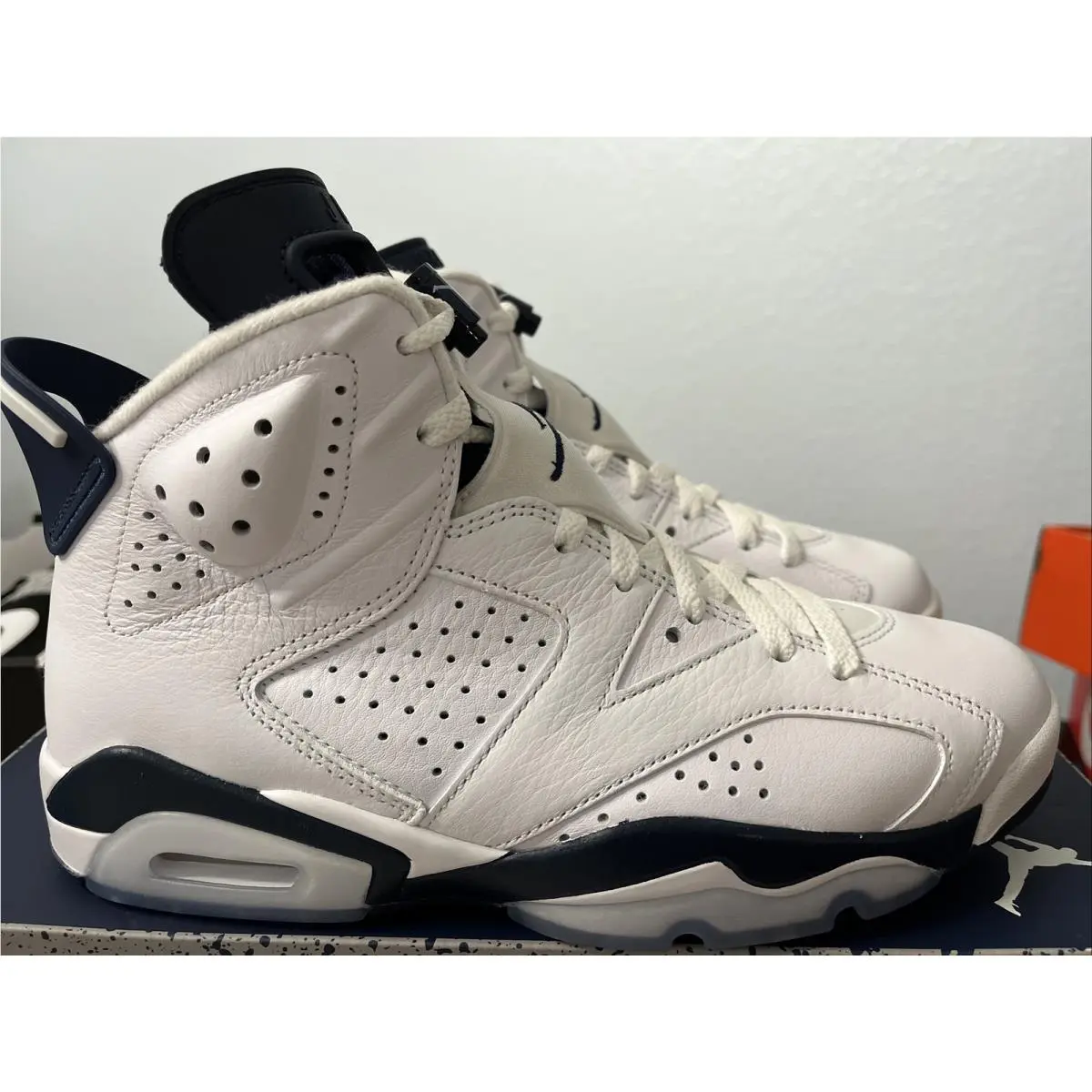 Air Jordan 6 Retro White Midnight Navy CT8529-141 Men`s Size 8 Nolid by Nike