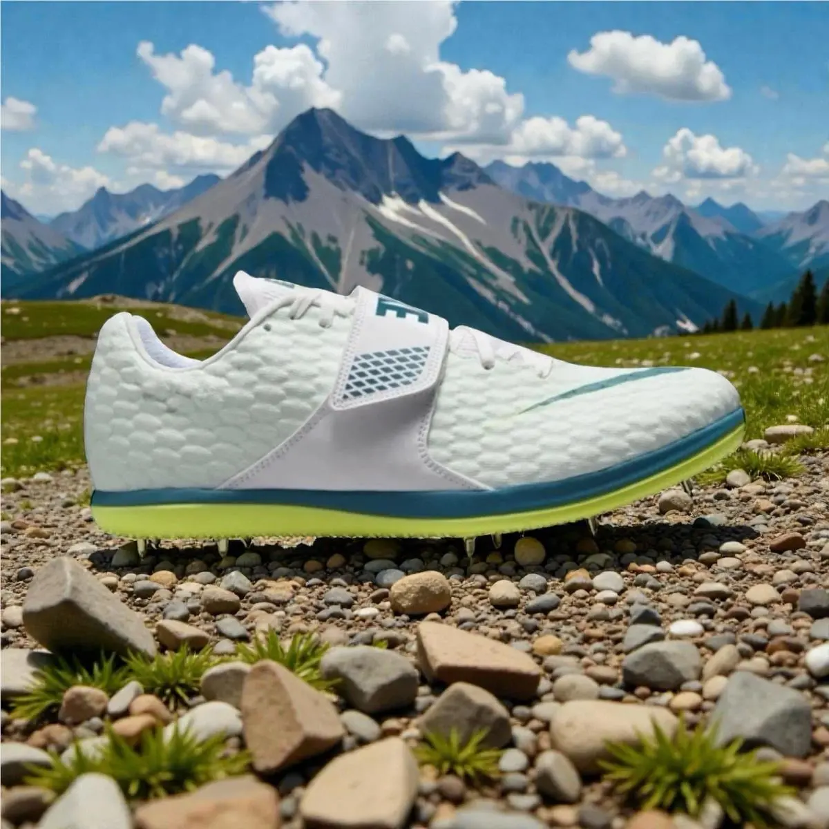 Nike High Jump Elite Track Spikes Mens 5 White Green Bright Spruce FZ9636-100