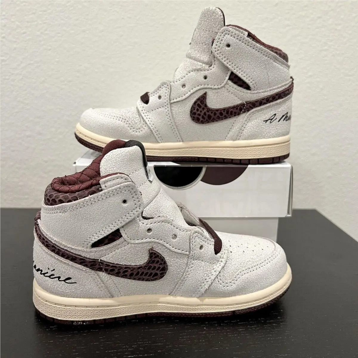 Nike shoes - Jordan 1 Retro High OG SP (TD) X A Ma Maniere - DO7097-100 - Sail / Burgundy Crush 1