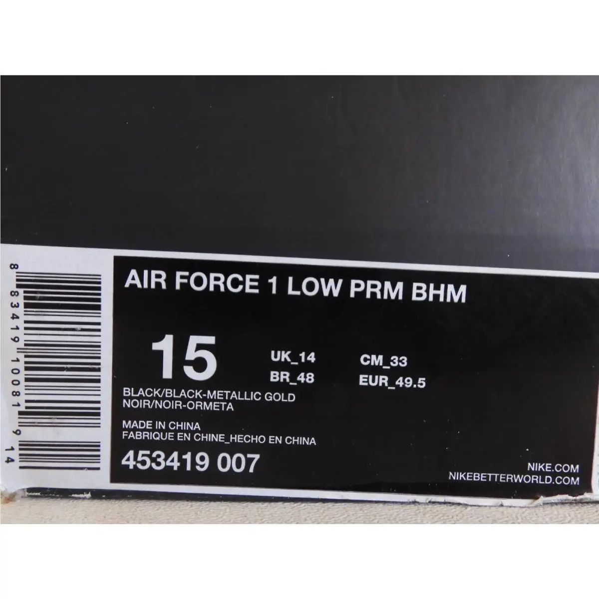 Nike shoes - Nike Air Force 1 Low - 453419-007 - Black (UPC: 883419100819) 8