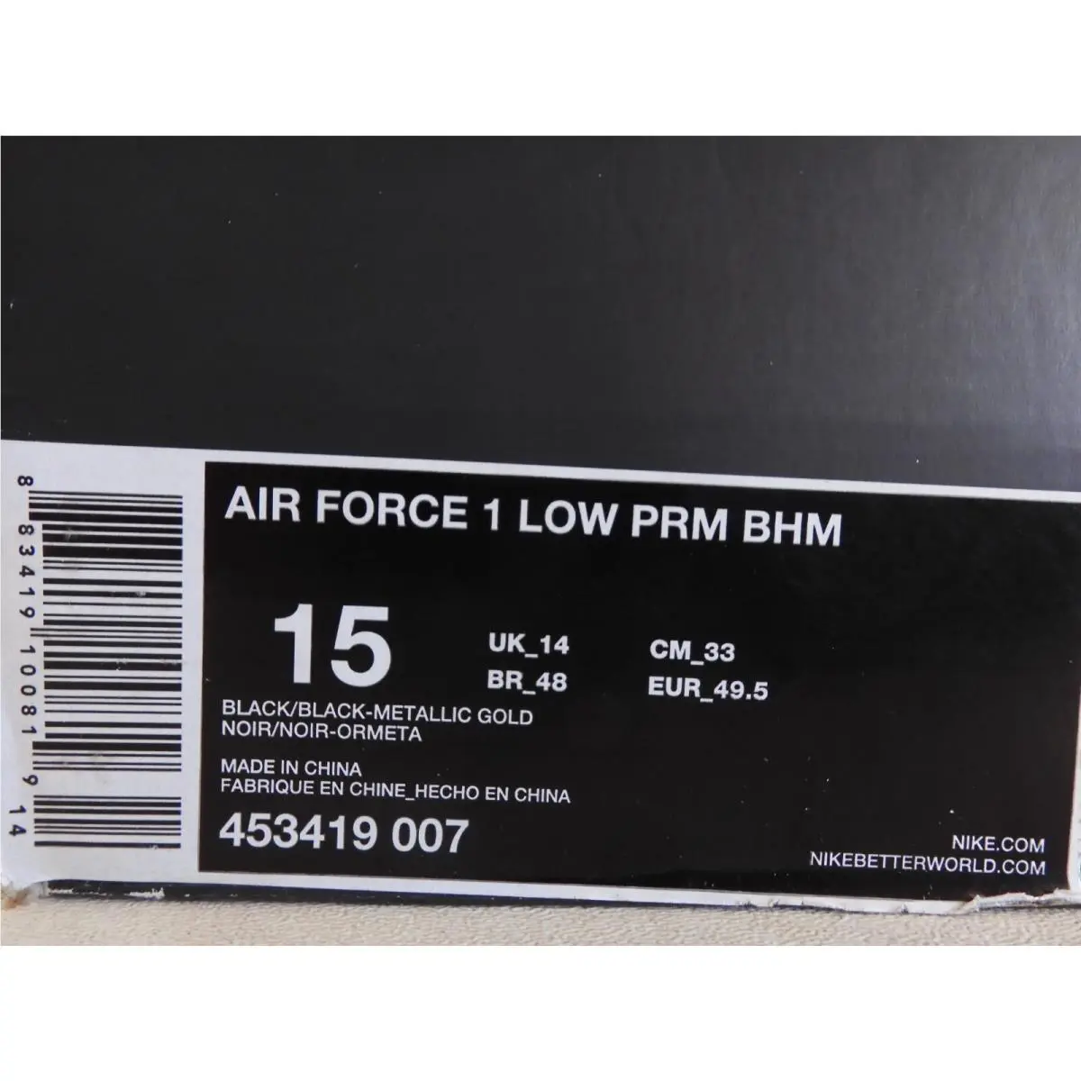 Nike shoes - Nike Air Force 1 Low - 453419-007 - Black (UPC: 883419100819) 5