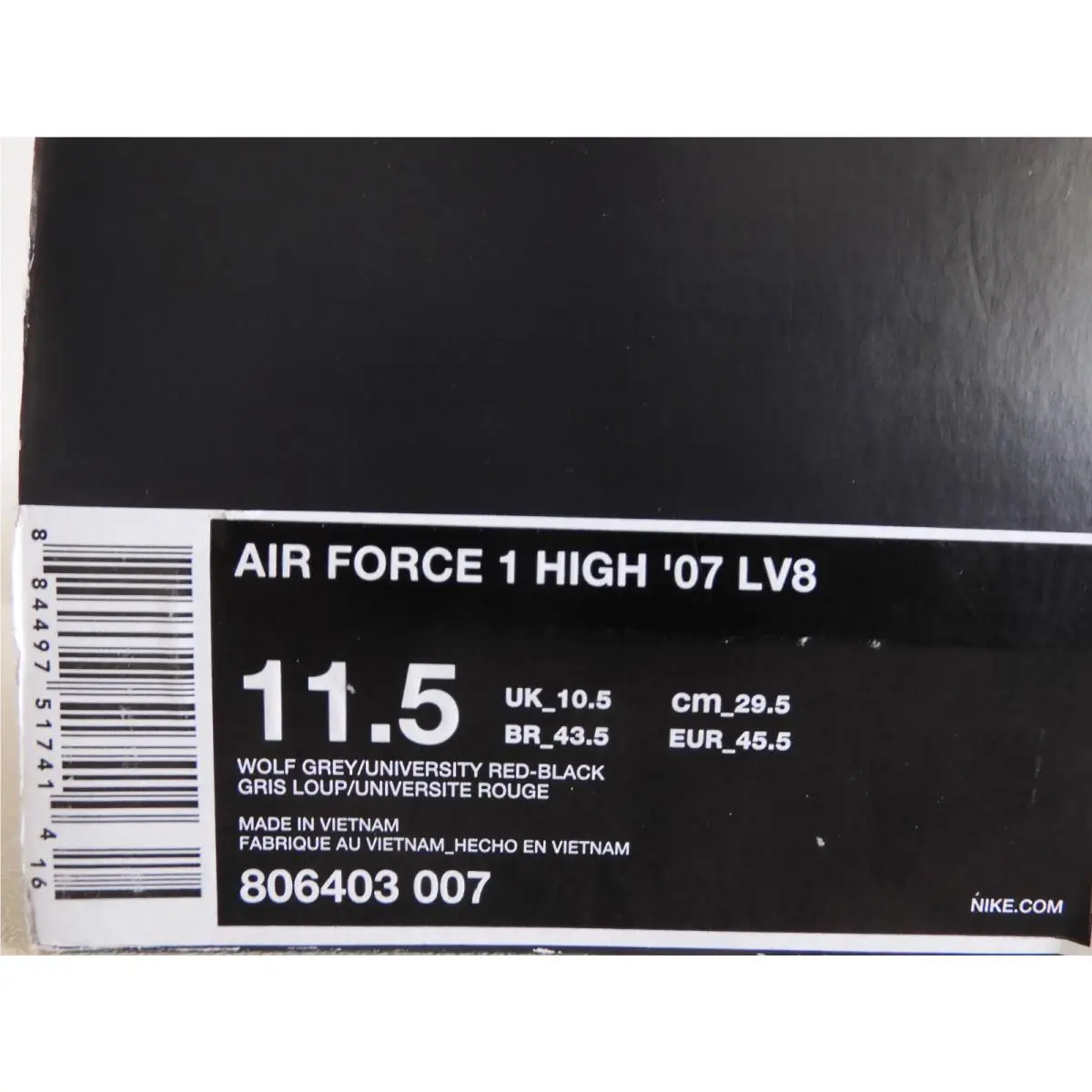 Nike shoes - Nike Air Force 1 High `07 Lv8 - 806403-007 - Gray (UPC: 884497517414) 3