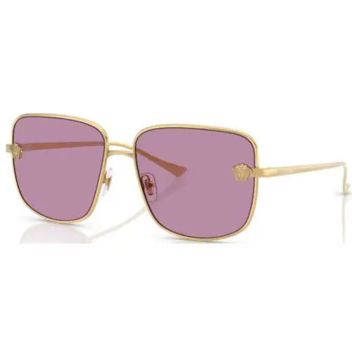 Versace VE2282 1002AK Sunglasses Women`s Gold/dark Violet/silver Mirror 59mm