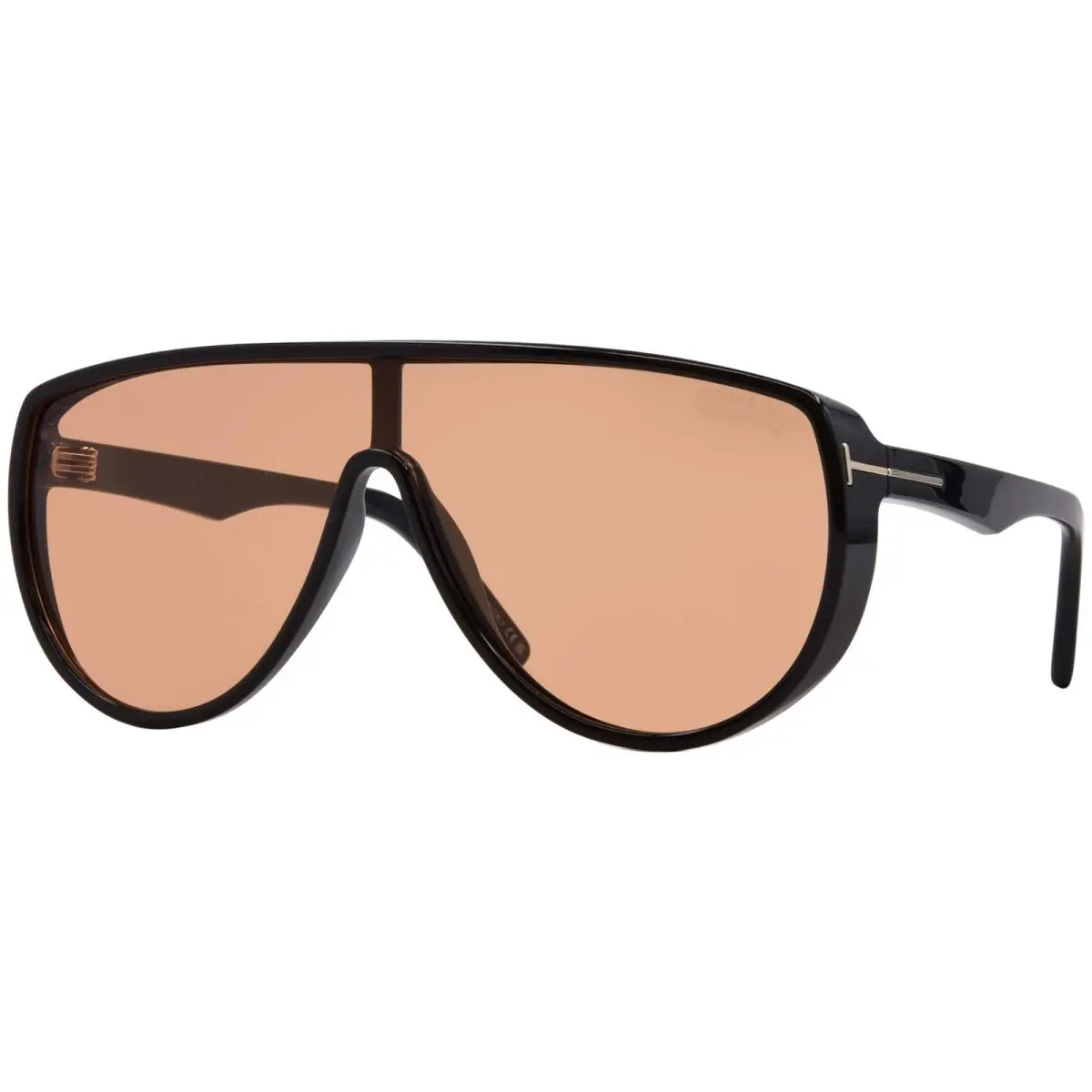 Tom Ford FT1182 05E Sunglasses Shiny Black/photochromic Orange Shield Style