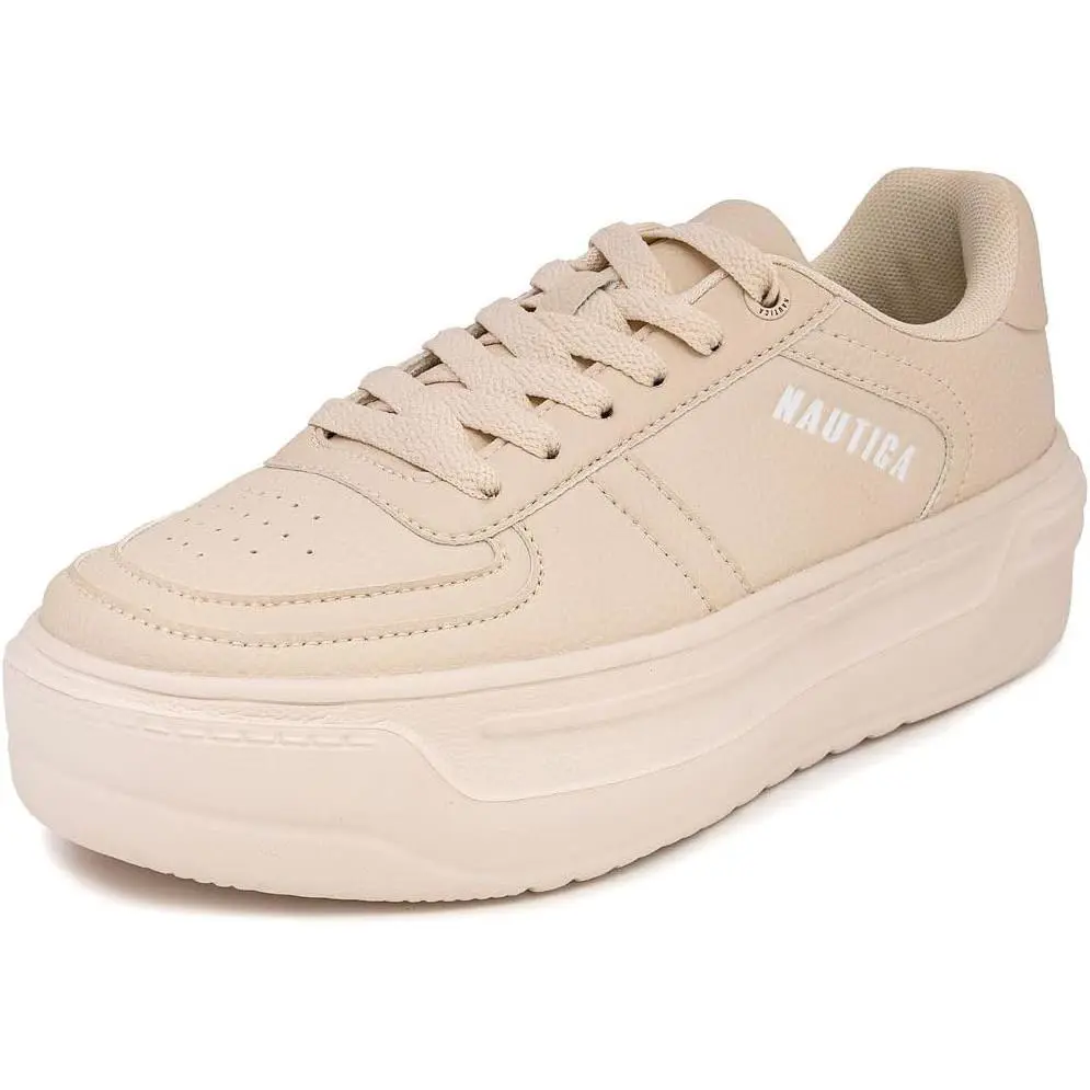 Women s Lace-up Fashion Sneakers Low-top Casual Walking by Nautica