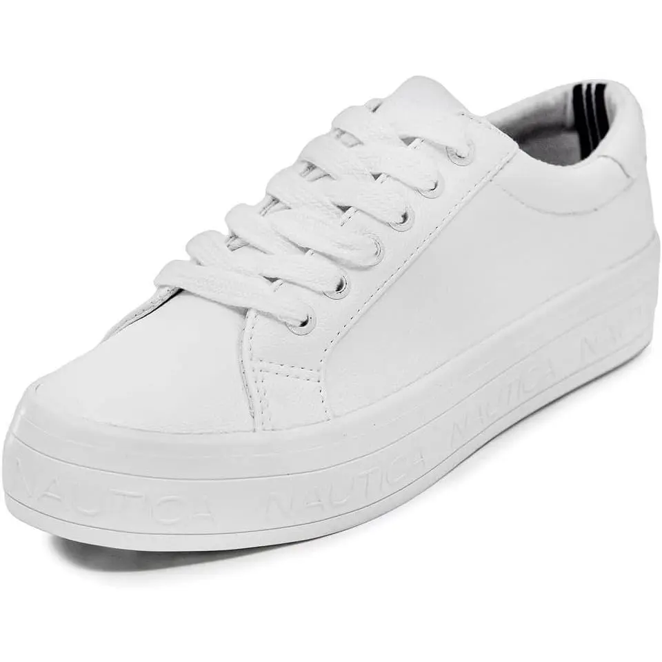 Women s Lace-up Fashion Sneakers Low-top Casual Walking Aelisa-white by Nautica