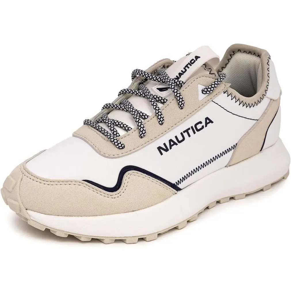 Women s Lace-up Fashion Sneakers Low-top Casual Walking Grey Navy-stela by Nautica