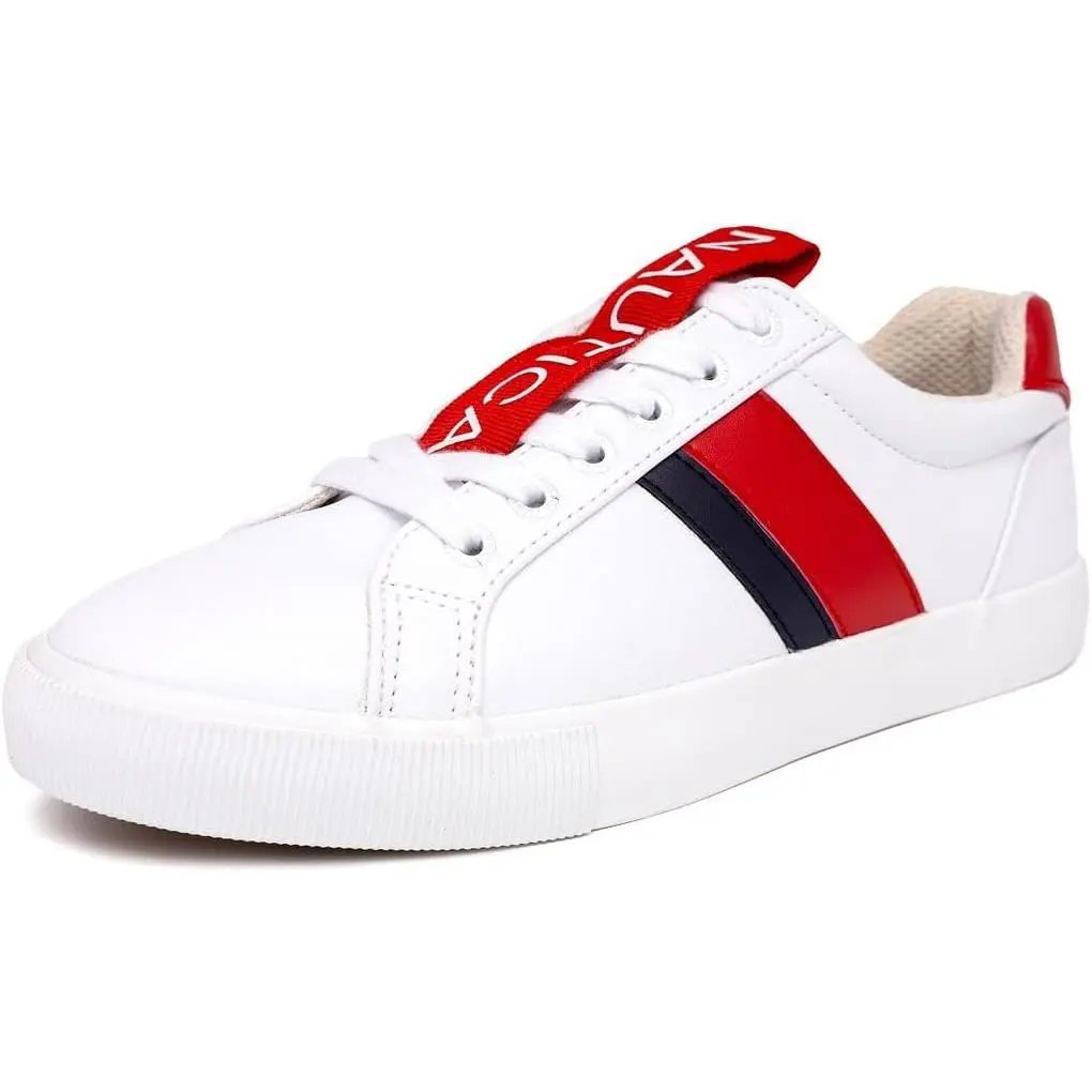 Women s Lace-up Fashion Sneakers Low-top Casual Walking Steam Red Tape by Nautica
