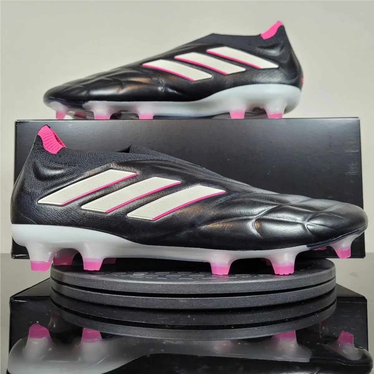 Copa Pure + FG Soccer Cleats Shoes Black White Pink HQ8895 Men`s Sz 12 by Adidas