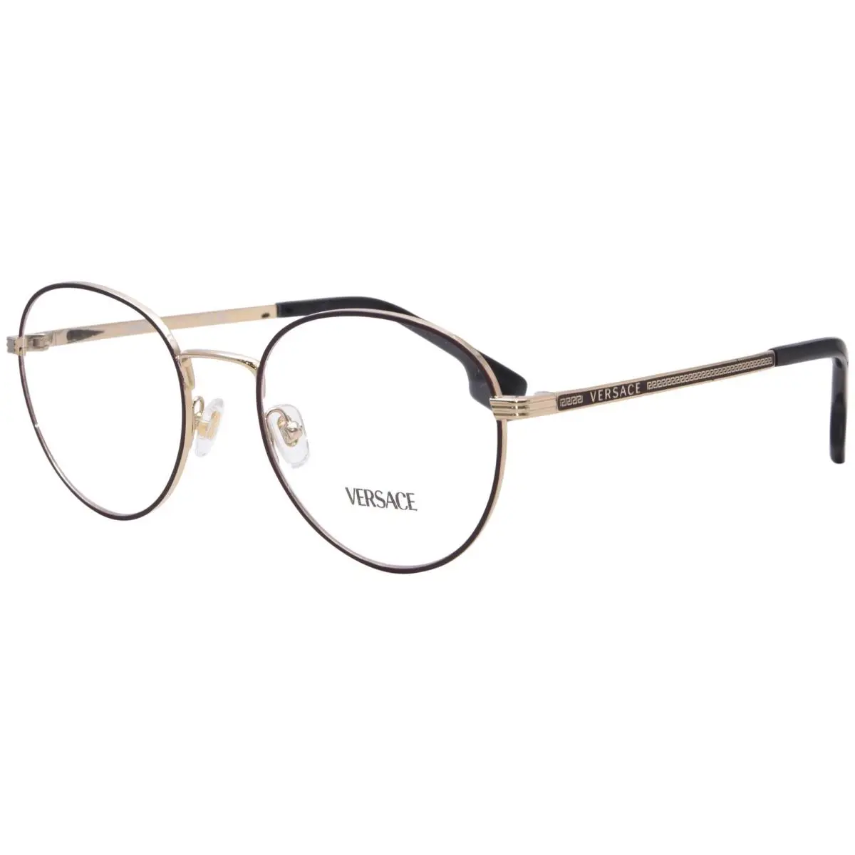 Versace VE1279 1480 Eyeglasses Men`s Gold/bordeaux Full Rim Round Shape 51mm
