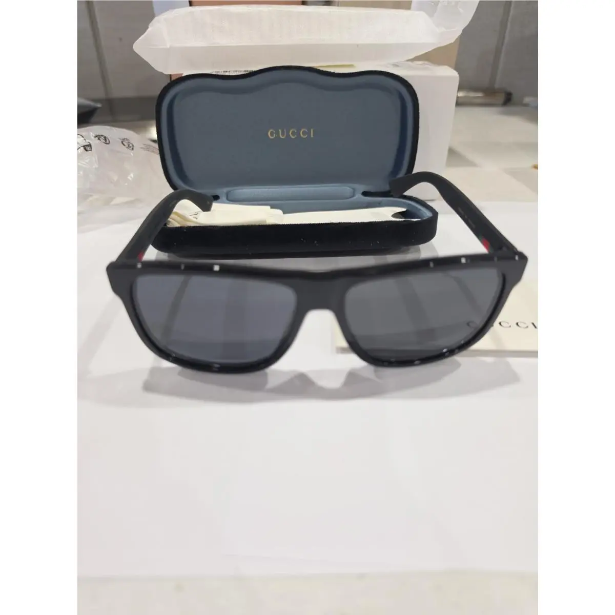 Gucci Urban GG0010S 001 Black Grey Lens 58mm Large Men Sunglasses