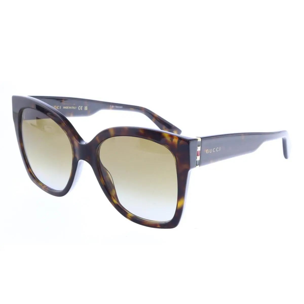Gucci GG0459S-002 Tortoiseshell Oversized Sunglasses with Signature Stripe