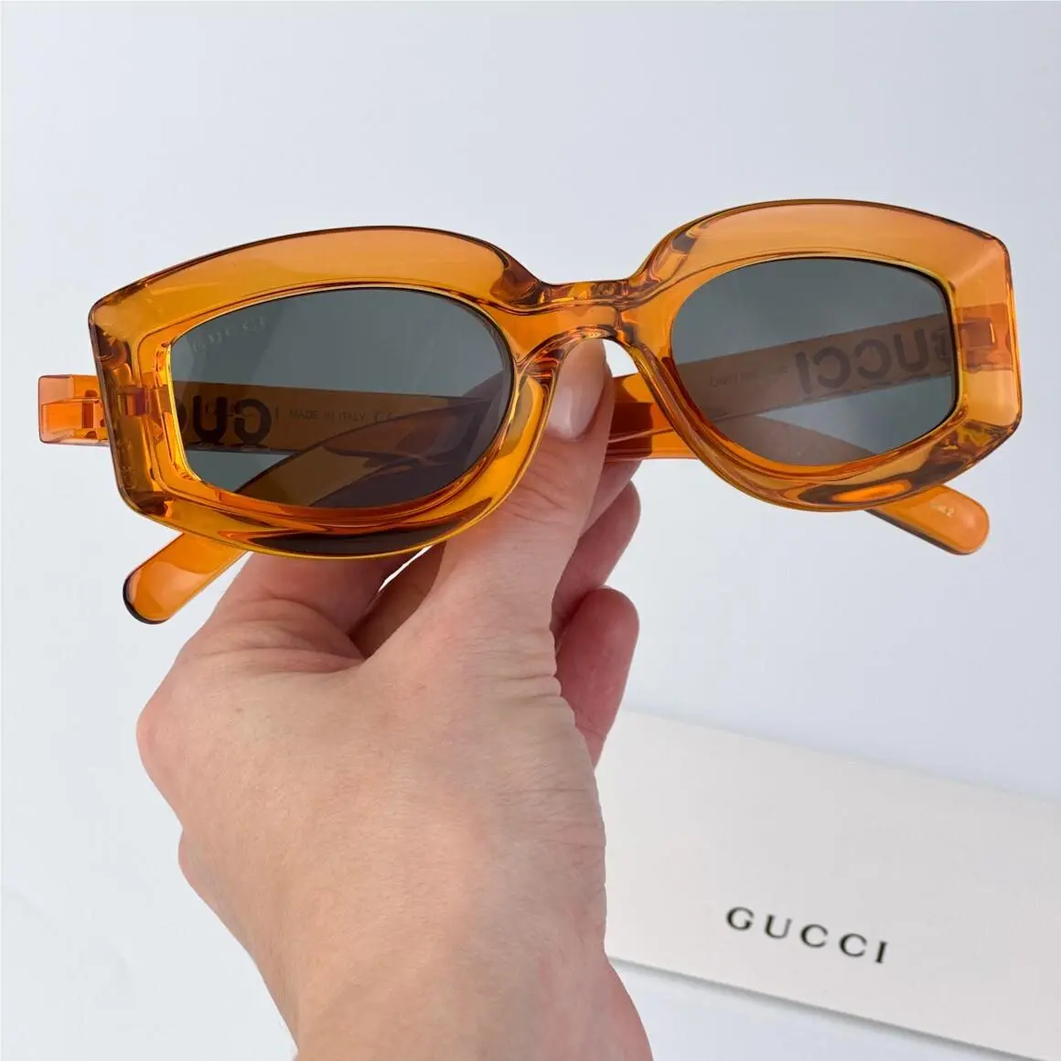 Gucci Women Sunglasses Orange Grey Square GG1719S 005